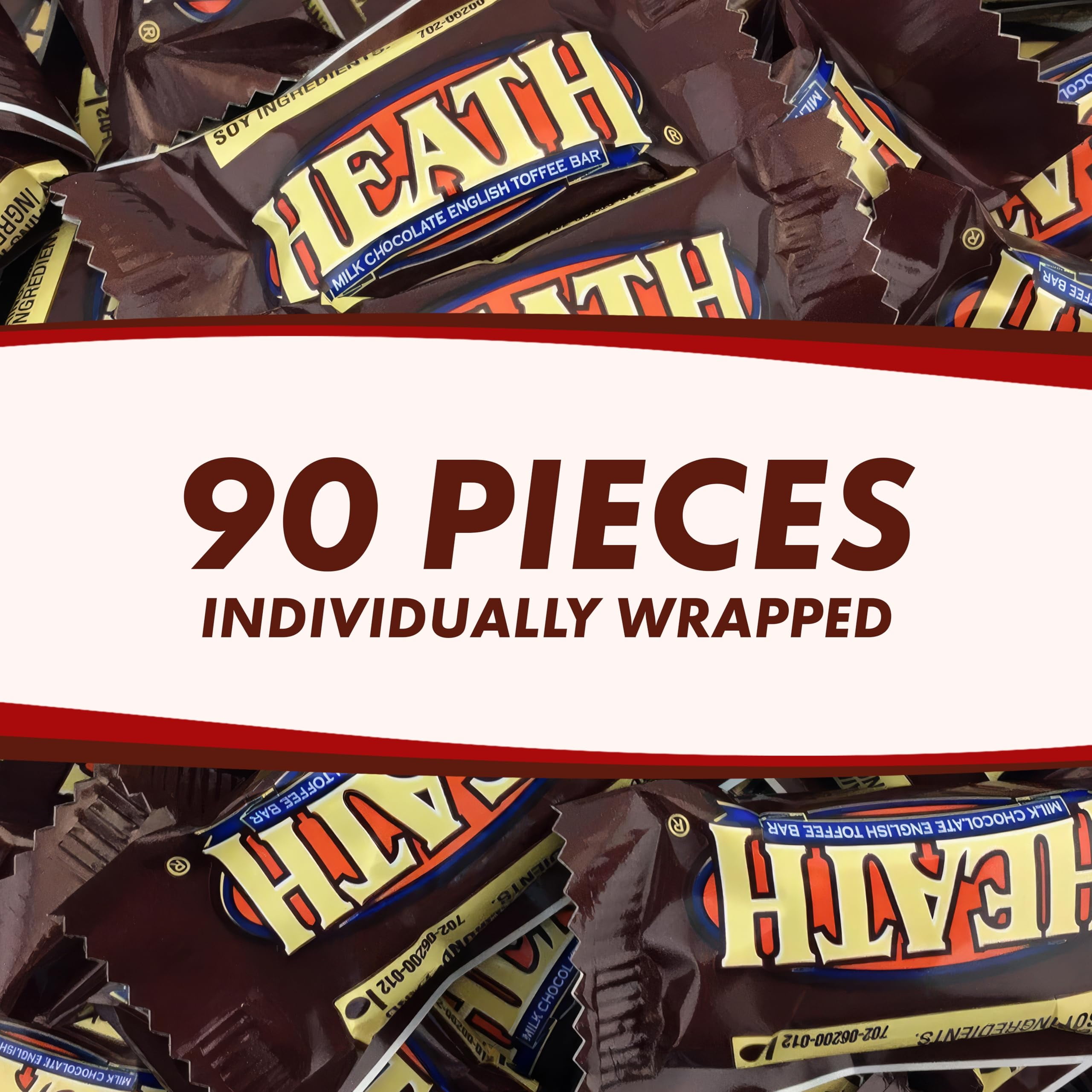 Sweets Heath Toffe Bar STF9&nbsp;Miniatures - 1.5 Pounds approx 90 mini Candy Bars - Smooth and Crunchy Bites - Individually Wrapped Candy Pieces - Mini Candy Bars Chocolate Toffe