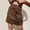 Brown, variant on Herrnalise Women's Casual Mini Skater Skirt Women Fashion Sweet Solid Color High Waist Fold Tightness Frenulum Short Skirt