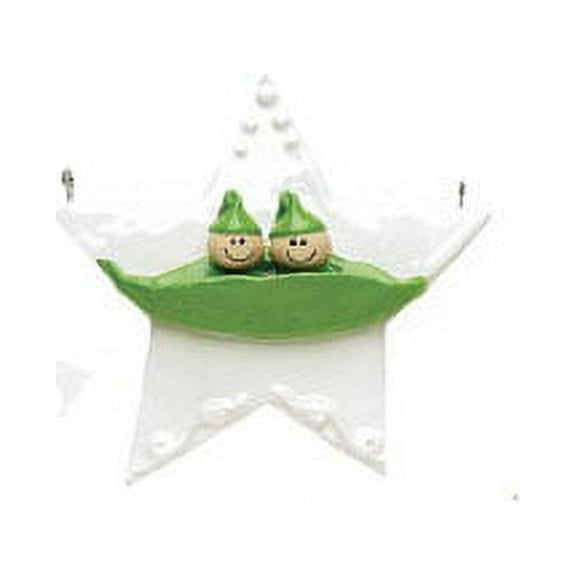 Pea Pod Family 2 Personalized Christmas Ornament DO-IT-YOURSELF