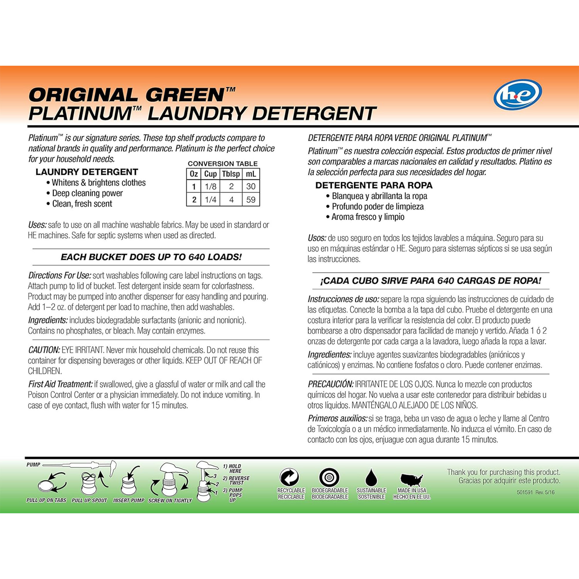 Ultra Fresh 3X Platinum Laundry Detergent Liquid, Original Green (2 Pack)