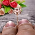 thumbnail image 6 of 6mm Round Cut 1.75 Carat Morganite Engagement Ring Wedding Ring On 10k Rose Gold Halo Art Deco Anniversary Gift, 6 of 6