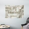 thumbnail image 1 of Modern Decor Tapestry, Wooden Background with Coffee Phrase Espresso Hot Chocolate Cappuccino Design, Wall Hanging for Bedroom Living Room Dorm Decor, 60W X 40L Inches, Beige Cocoa, by Ambesonne, 1 of 2