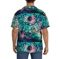 thumbnail image 5 of KLL Watercolor Mandala Print Men's Shirt Short Sleeve Button Down Summer Cuba Beach Shirts- XX-Large, 5 of 7