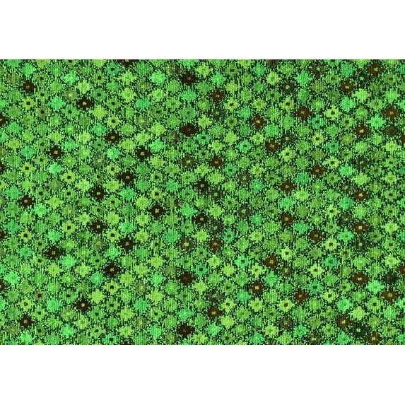 Ahgly Company Machine Washable Indoor Rectangle Abstract Green Modern Area Rugs, 8' x 12'