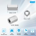 thumbnail image 2 of Uxcell 5/16"-18 UNC 304 Stainless Steel Hex Coupling Nuts, 10Pcs 0.8" Length Fully Threaded Rod Coupling Nut Studding Connector Fasteners, Silver Tone, 2 of 7