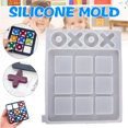 thumbnail image 2 of CAROOTU DIY Mold X O Shape Board Game Silicone Resin Mold Kit Modern Farmhouse Porch Decor Coffee Game Table, 2 of 7