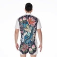 thumbnail image 2 of Blue Japanese Dragon Tattoo Short Sleeve Men'S Rompers, Dragons Casual Summer Jumpsuits Outfit, 2 of 4