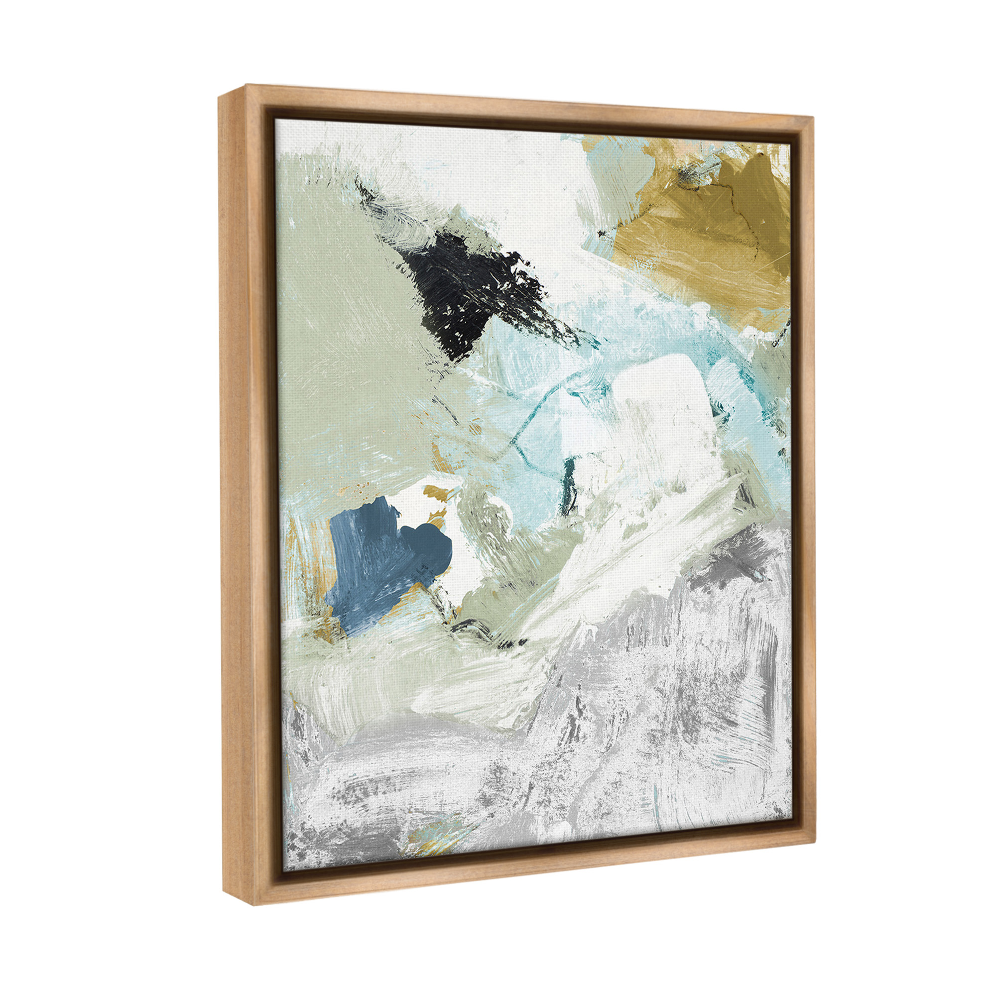 Stupell Industries Expressive Modern Pattern Abstract Painting Brown Floater Framed Canvas Art Print Wall Art, 25 x 31