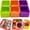 Square(Green+Purple+Orange), variant on Lunch Box Dividers for Bento Box Containers Accessories(/Red/Blue)