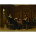 thumbnail image 2 of Lambertus Lingeman 18x15 Gold Ornate Wood Frame and Double Matted Museum Art Print Titled - Two Men in a Seventeenth-Century Interior, Called ‘A Conference’ (1870), 2 of 4