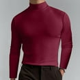 thumbnail image 2 of Men's Fashion Mock Turtleneck T-Shirts Long Sleeve Pullover Sweater Basic Designed Undershirt Slim Fit Top, 2 of 5