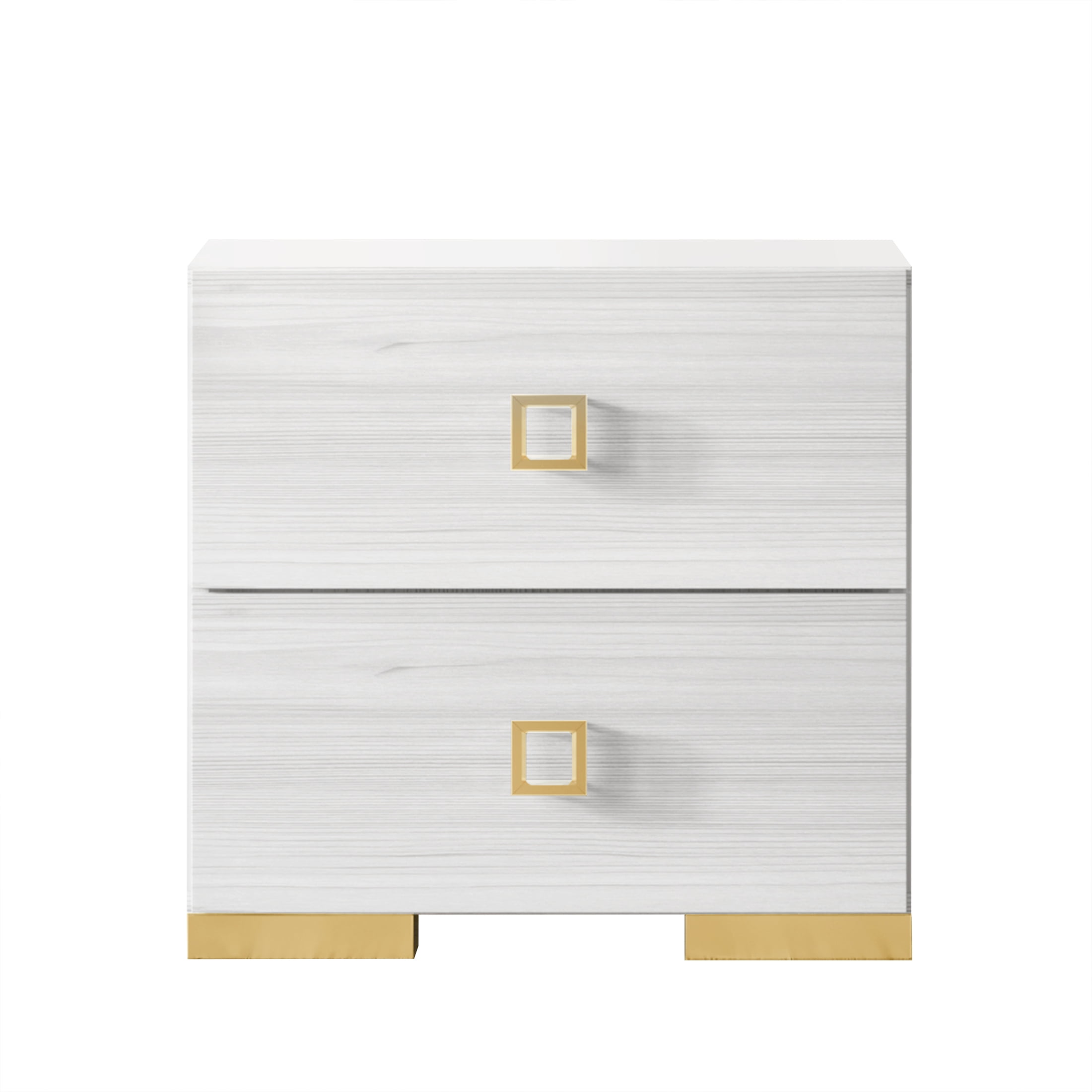 Castle Place Elegant Glow 2 Drawer Nightstand, White