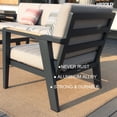 thumbnail image 3 of 6977 HIGOLD Emoti Outdoor Patio Single Sofa With 5" Thickness Cushion, Aluminum Frame and Teak Armrest, 3 of 9