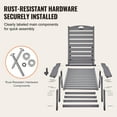 thumbnail image 4 of VEVOR Chaise Lounge Chair, 400 lbs Weight Capacity, 6 Positions Adjustable Patio Lounge Chair, Outdoor HDPE Lounge Chair with Backrest & Cup Holder, for Pool Poolside Deck Backyard Lawn, Gray, 4 of 9