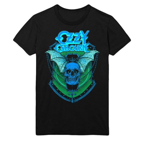 Ozzy Osbourne Neon Blue Bat Unisex T-Shirt - Black - 5XL