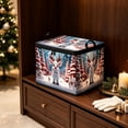 thumbnail image 5 of Christmas Foldable Storage Box, Holiday Ornament Clothes Storage Bin with Lid Handles, Large Capacity Decorative Christmas Organizer, Home Storage Gift, 5 of 6