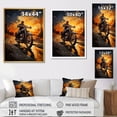 thumbnail image 4 of Designart "Adventure On The Yellow Dirt Bike I" Motorcycle Wall Art Living Room, 4 of 7