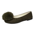 thumbnail image 2 of YTCAMLO Puff Pompom Flats for Women Round Toe Backless Casual Shoes Slip On Soft Comfort Ballet Shoes for Daily Weekend Outings, 2 of 9