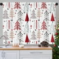 thumbnail image 2 of Christmas Kitchen Curtains Window Curtains Over Sink Set of 2, Abstract Tree Short Tier Curtain for Kitchen, Winter Xmas Kitchen Decor 26" x 36", 2 of 6