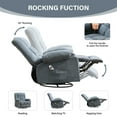thumbnail image 4 of JONPONY Oversize Recliner Chair, Swivel Rocker Recliner Chair for Adults, Upholstered Manual Recliner with Side Pockets,Massage Swivel Rocker Recliner Chair for Living Room, Blue, 4 of 13