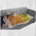 thumbnail image 6 of Goat Soft Flannel Fleece Throw Blanket, Horned Animal Ranch Theme 2 Mammals Standing on Vibrant Grungy Background, Cozy Plush for Indoor and Outdoor Use, 60" x 80", Orange Yellow White, by Ambesonne, 6 of 6