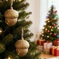 thumbnail image 6 of Christmas Wooden Hazelnut & Acorn Pendants, Natural-Looking Wooden Ornament Accessories for Christmas Tree, Charming Holiday Decorative Pieces to Add Festive Atmosphere in Your Home, Gold, 1pcs, 6 of 6