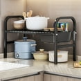 thumbnail image 5 of Kitchen Storage Rack Expandable Kitchen Storage Rack Adjustable Tiered Organizer with Baskets for Dishes Plates Spices Countertop Cabinet Space Saving Expandable Rack, 5 of 6