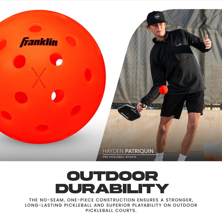Franklin Sports X-40 Outdoor Pickleballs - Official Size - Ember