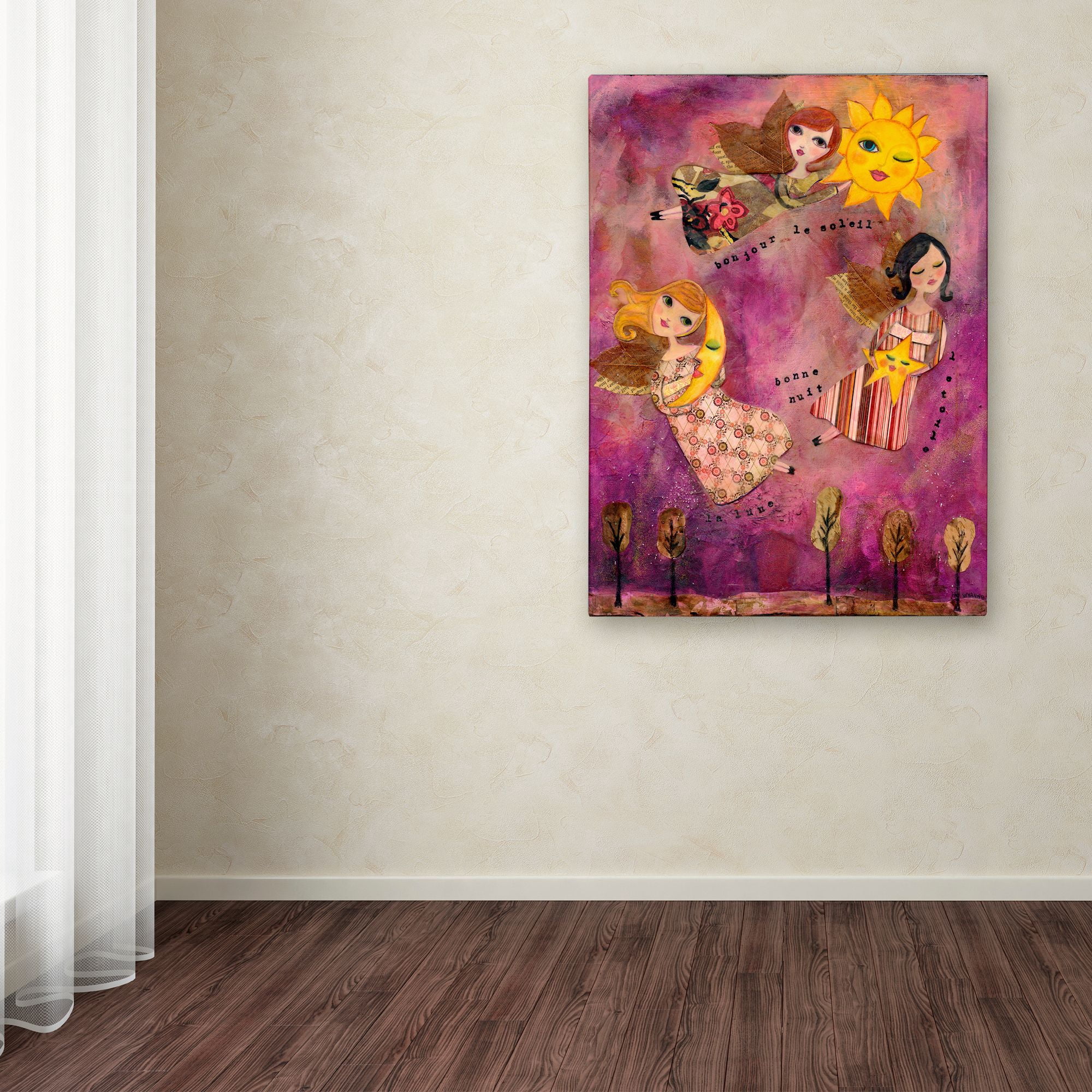 Trademark Fine Art 'Big Eyed Girl Good Morning Sun' Canvas Art by Wyanne