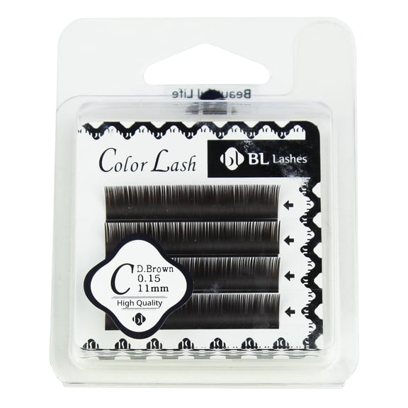BL Lashes Color Lash C Dark Brown 0.15 Thickness 4 Lines
