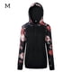 thumbnail image 1 of Sudadera con capucha para mujer, estampado floral, manga larga, bolsillo, suéter con capucha, top, negro, m Inevent AP000831-10, 1 of 7