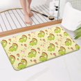 thumbnail image 4 of Yellow Cartoon Dinosaurs Flowers Hearts Pattern Bathroom Rugs Mat,Non Slip Microfiber Bathroom Rug,Rubber Backing,Soft Bathroom Mats for Bathroom Floor,Tub and Shower,17x30in(43x75cm), 4 of 5
