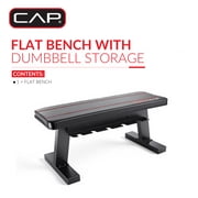CAP Deluxe Exercise Training Flat Bench with Dumbbell Storage (Weight Capacity 600lb)