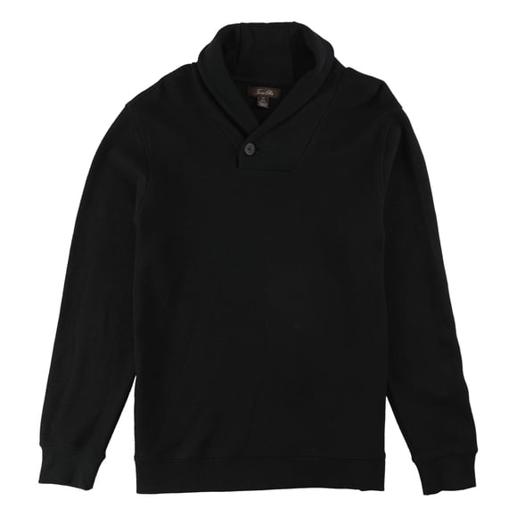 Tasso Elba suéter de cuello chal texturizado para hombre, negro, grande