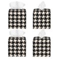 thumbnail image 2 of Fotbe Black and white houndstooth Porta Pañuelos Decorativo de Cuero, Caja Cuadrada Moderna para Pañuelos Faciales, Organizador y Dispensador 5x5x5'', 2 of 7