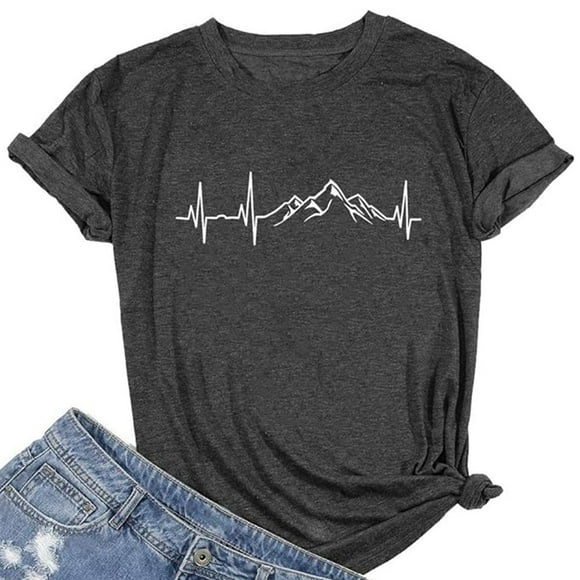 Women's T-Shirts Fashionable V Neck Printed Short Sleeved T Shirt for Ladies Casual Style Tops Graphic Tee Design
