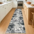thumbnail image 2 of iOhouze Hallway Runner Rugs 2x12 Abstract Washable Runners Non Slip Kitchen Runner Low Pile Soft Printed Faux Wool Abstract Floor Runner for Indoor Bedroom Entryway Laundry Room, Black/Grey/White, 2 of 9