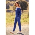 thumbnail image 4 of Conjunto Deportivo PRETTYGARDEN para Mujer de Punto Canalé 2 Piezas Azul XL, 4 of 8