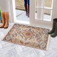 thumbnail image 5 of Retro Door Mat, 17 X 30 Inch Boho Vintage Yellow Carpet Welcome Doormat Decorative Home Floor Mat, Non Slip Rubber Back and Strong Water Absorption for Outdoor Indoor Entrance Decor, 5 of 6