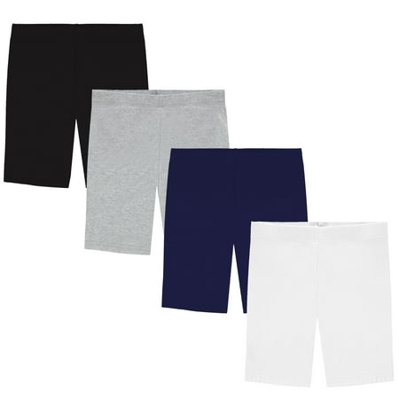 Kiss Cotton Shorts - Popular Girl's Value Pack Long Cotton Bike Shorts