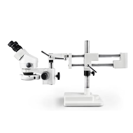 Vision Scientific Binocular Zoom Stereo Microscope  10x Widefield Eyepiece  0.7x—4.5x Zoom Range  7x—45x Magnification Range  Double Arm Boom Stand  144-LED Ring Light with Intensity Control price history on PriceWatchPro