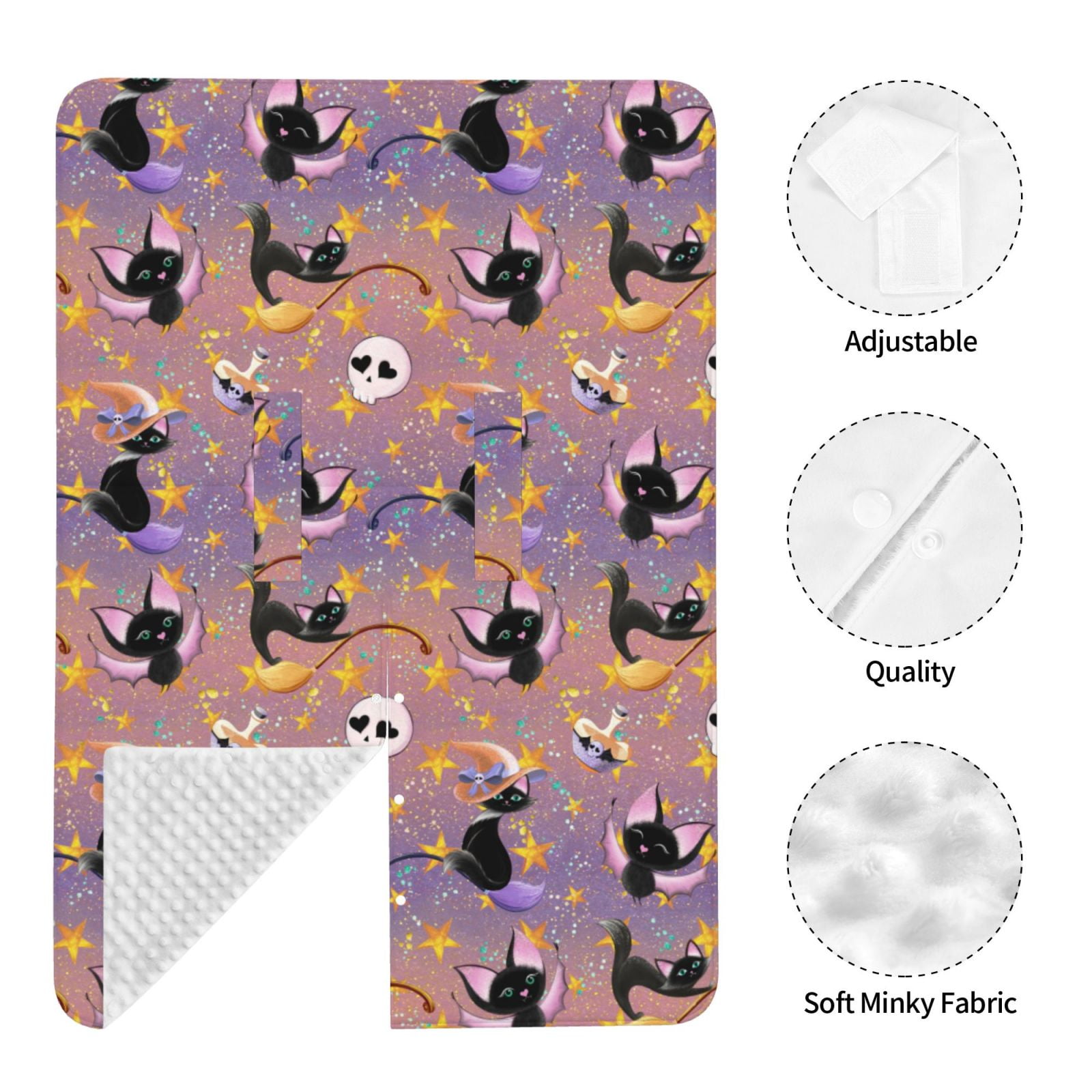 Car Seat Cover Baby - shiny cat bat skull pumpking spider Breathable Infant Car Seat Cover for Baby Carseat, Lightweight Comfort Baby Essentials Must Haves Newborn Stuff for Girl Boy