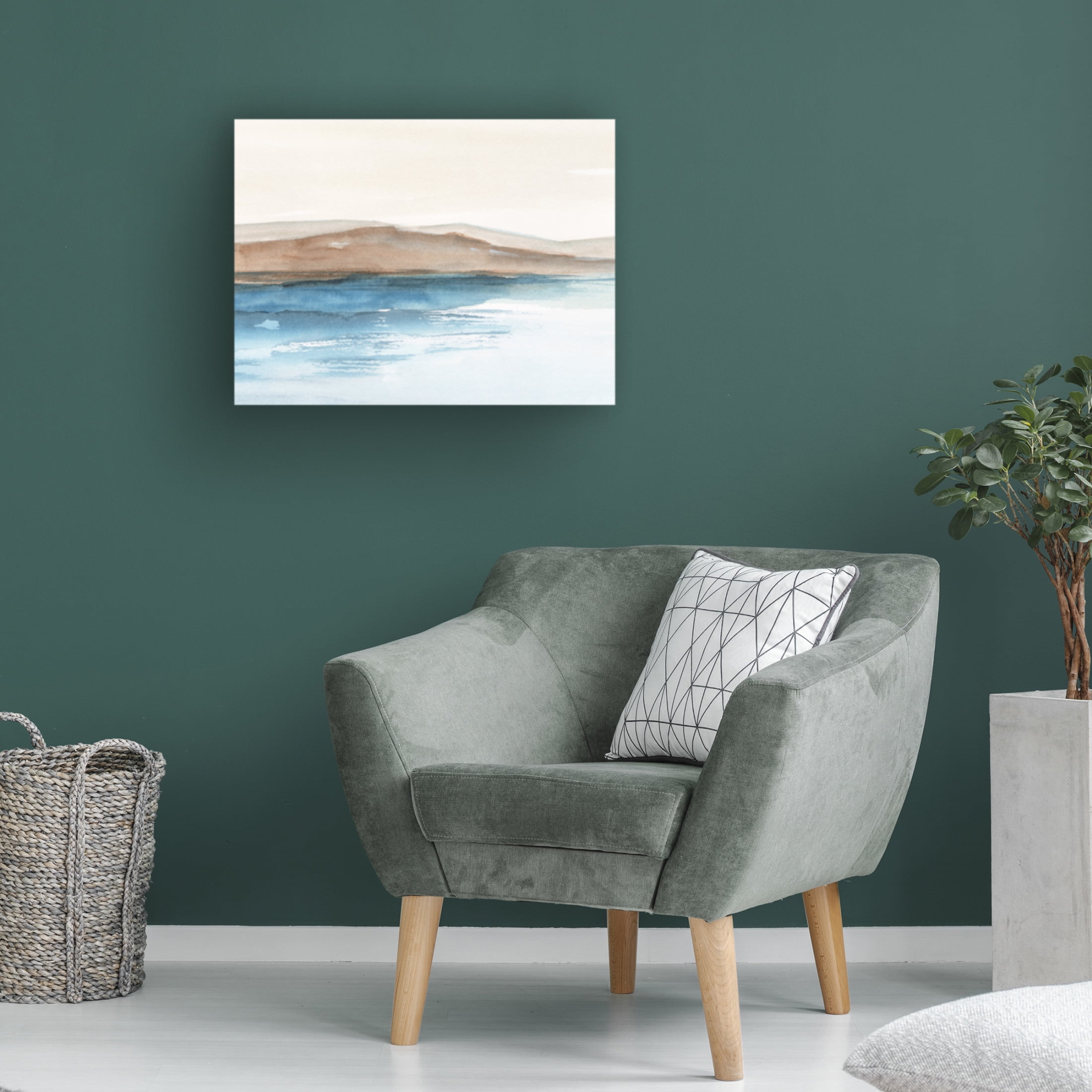 Canvas Wall Art - Ethan Harper 'Cobalt Shoreline I' Wall Art for Living Room, Bedroom, or Office Décor by Trademark Fine Art - 24 x 18 Inches