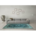 thumbnail image 3 of Ahgly Company Indoor Square Oriental Light Blue Industrial Area Rugs, 7' Square, 3 of 4