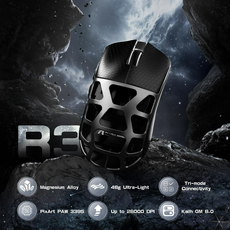 ATTACK SHARK R3 Wireless Gaming Mouse, 46g Superlight