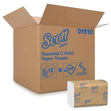 Scott Essential C-Fold Towels  Absorbency Pockets  10 1/8X13 3/20  white  200/Pack  12 Pk/Ct