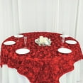 thumbnail image 6 of BalsaCircle 72" x 72" Red Raised Rosette Table Cover Overlays Table Wedding Tablecloth, 6 of 8