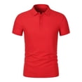 thumbnail image 4 of CAIVO Polo Shirts For Men Solid Color For Daily Commute Work Outdoor Summer Breathable Short Sleeve Casual Lapel Classic Fit Golf Tops For Business , XXXL, 4 of 5