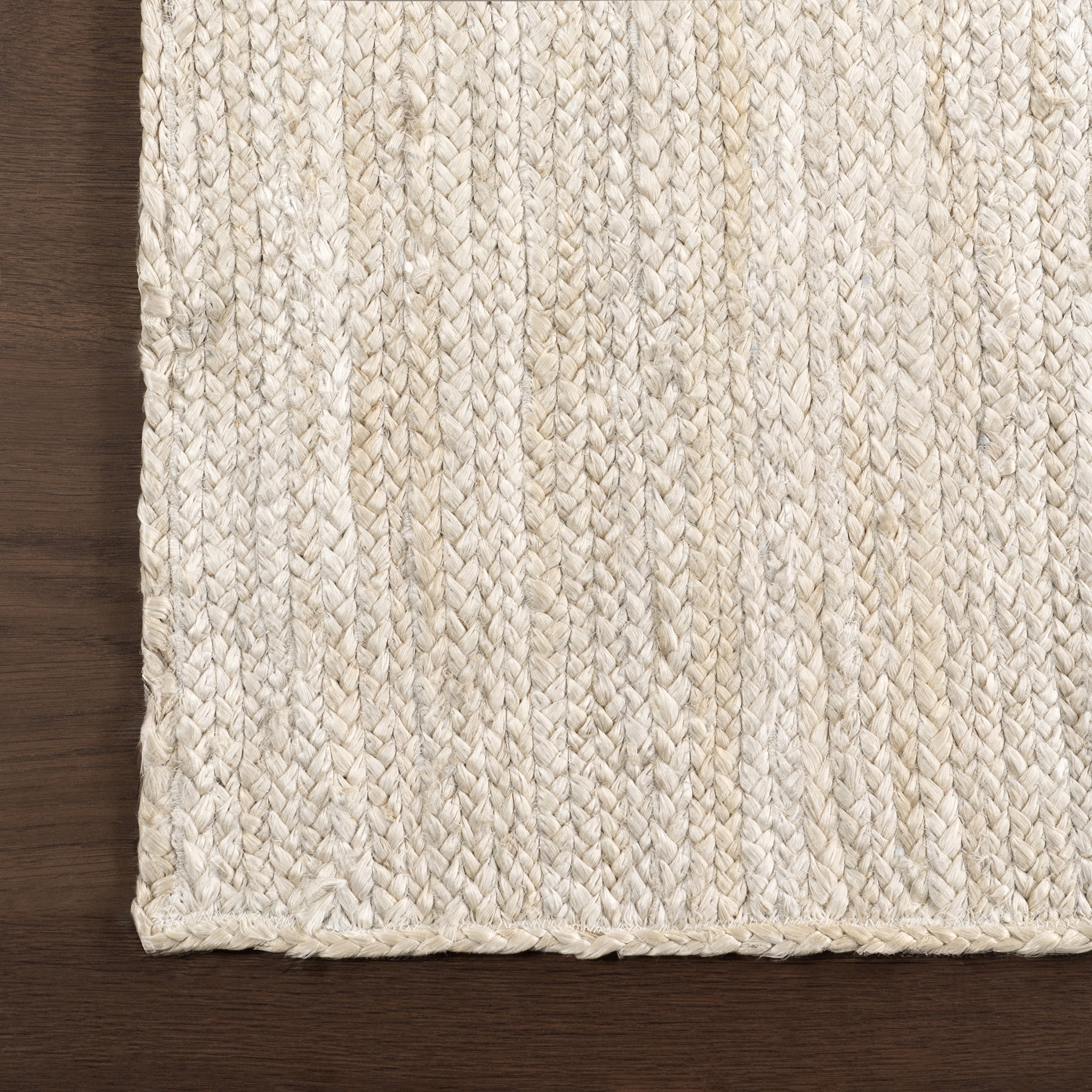 nuLOOM Rigo Hand Woven Farmhouse Jute Area Rug, Oval 5' x 8', Off-white