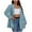Light Blue, variant on HAOTAGS Womens Blazers Long Sleeve Open Front Solid Color Business Lapel Button Work Jackets Light Blue Size M